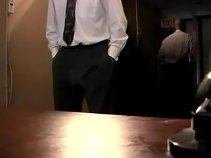 Asian employee fucked on the desk after an argument with the boss
