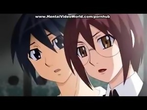 Anime maid gives him a titty job and then sits on his cock