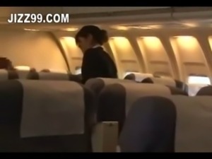stewardess hard blowjob by plan ... free