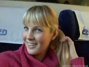Czech babe on the train can fuck
