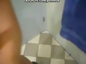Nasty bathroom fuck and suck session