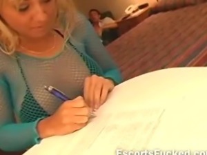 Real hooker down to fuck on camera after signing a contract