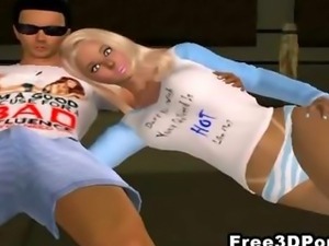 Two sexy 3D cartoon babes getting fucked hard