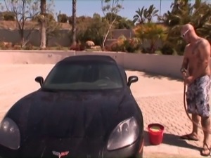 Busty Haley car wash fuck