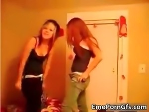 Horny emo lesbians stripping and making part5
