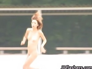 Asian amateur competes nude in track