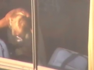 Vegas Blonde Topless Voyeur in Window