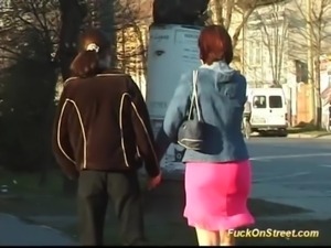 Babe gets fucked on street sex free
