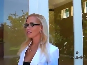 A milf lady is showing the house to the buyer, but the house is not what he...