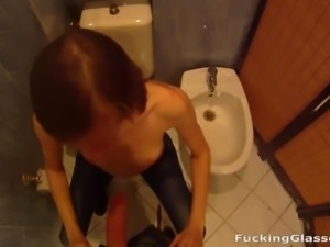 Russian teen is ready to be nailed in a toilet
