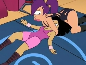 futurama wrestling match turns into lesbian sex