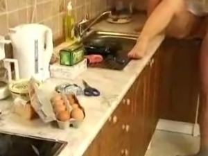 Granny fucking in kitchen