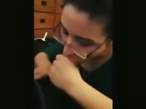 Nerdy Girl Gets A Clitpiercing And Sucks Cock