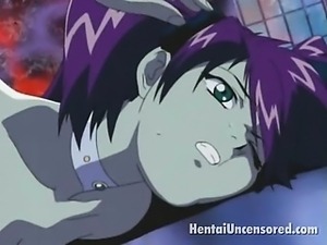 Appealing hentai babe getting sensual mouth and tits