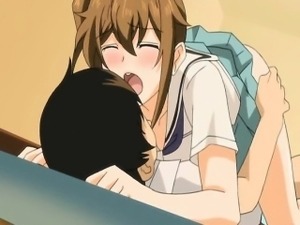 Hentai schoolgirl sucks guys hard cock and gets fucked