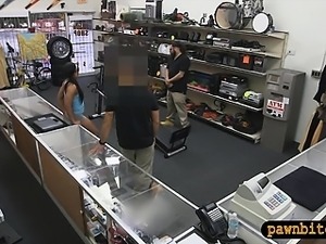 Muscular chick poses and pussy pounded by pervert pawn man