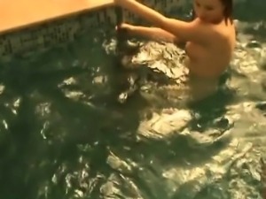 Explicit and wild pool sex