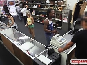 Hot girl pawned at the pawnshop by her black BF for cash