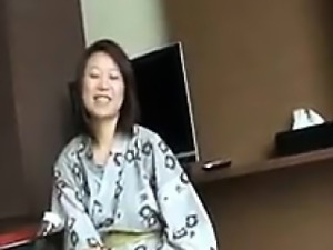 Lustful Japanese milf with big boobs fucks a raging dick wi