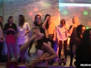 Party goes wild after babes drop on their knees for cocks