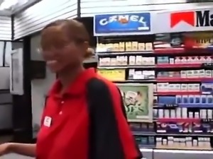 Gas station cashier giving blowjob Charise from dates25com