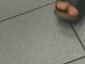 Candid Student girl feet in the flats Shoes and faceshot