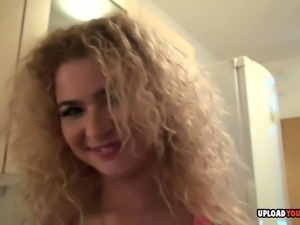 Desirable blonde princess drills her wet cunt