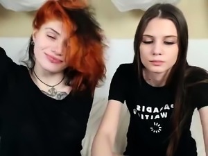 Mature redhead milf in erotic lesbian and masturbation clip