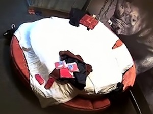 Lustful Asian lovers enjoying passionate sex on hidden cam