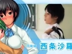 Naughty Japanese schoolgirls set up a wild lesbian threesome