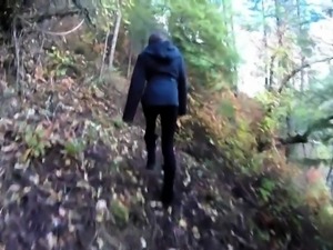 Naughty teen enjoys a deep doggystyle banging in the woods