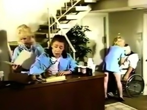 Blonde and brunette vintage nurses starving for hardcore sex
