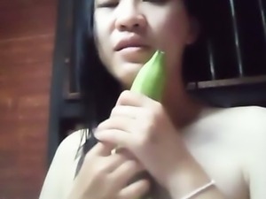 Chinese Asian girl at home alone 79