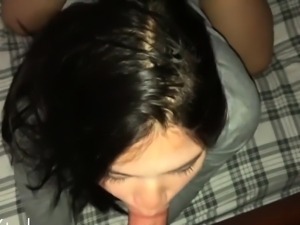 Hot asian gf in for some cum sucking Part2
