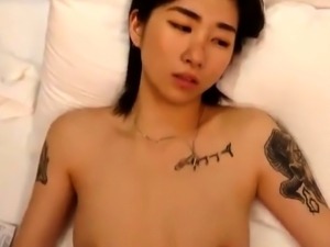 Petite Asian girlfriend gets her hairy snatch drilled hard