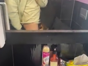 Slut had sex in the toilet of the club