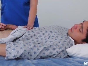 Curvy Nurse MILF with big boobies enjoys hot sex with horny patient