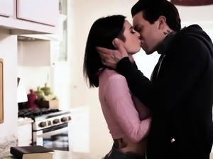 Tattooed goth lesbo fingers and licks pussy in fetish action
