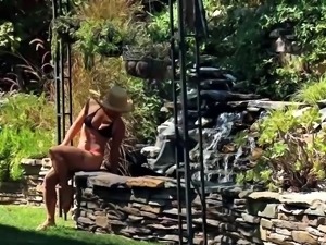 Bunny Strips In Sexy Outdoor Scene To Play