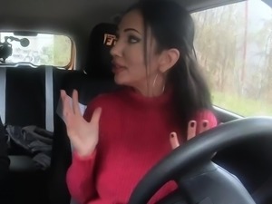 Fake Driving School Big tits Italian fucks huge dick